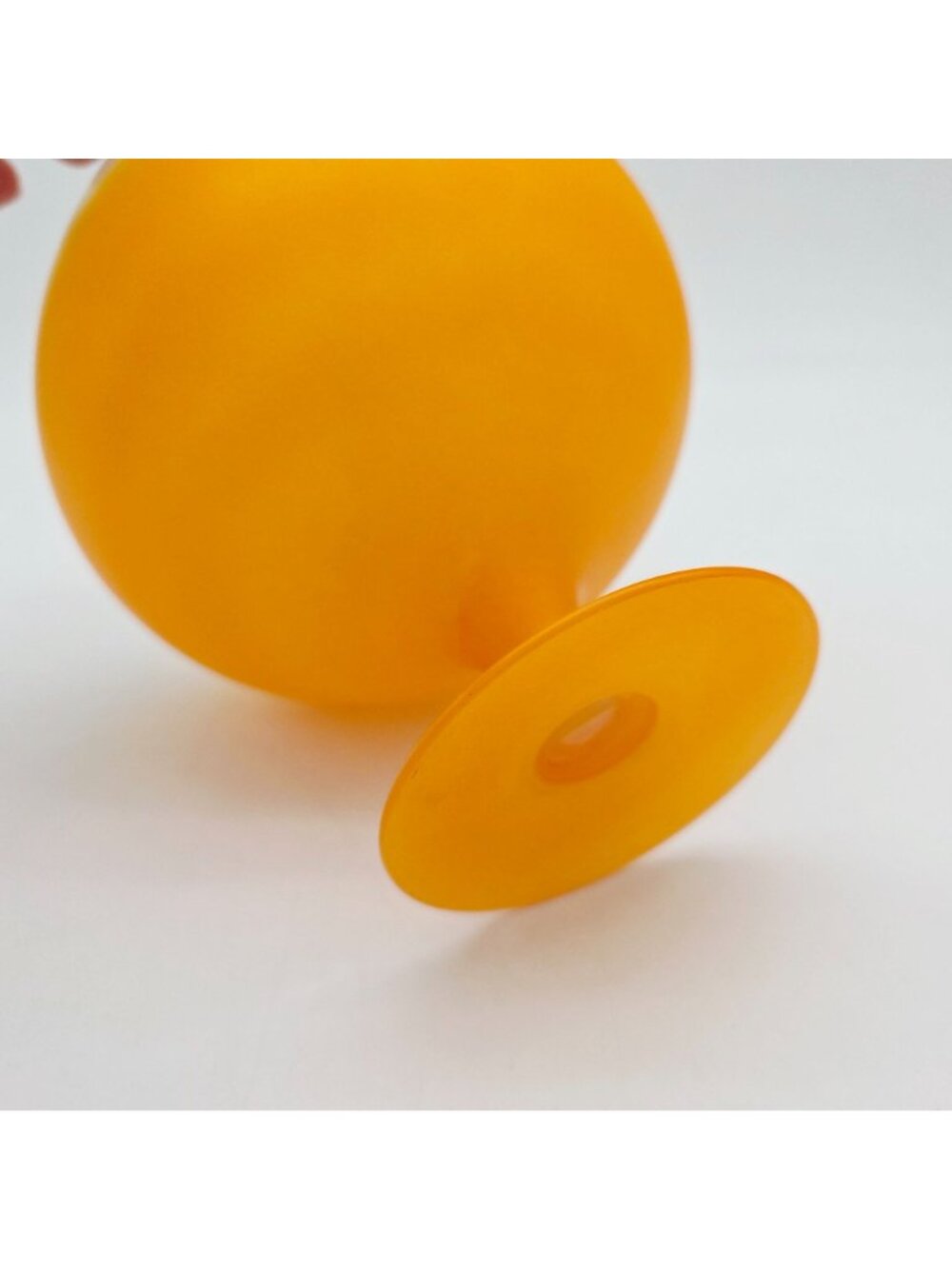 Mid-Century Blendo Pitcher Orange Ombre Glass With Gold Rim - Picture 8 of 8